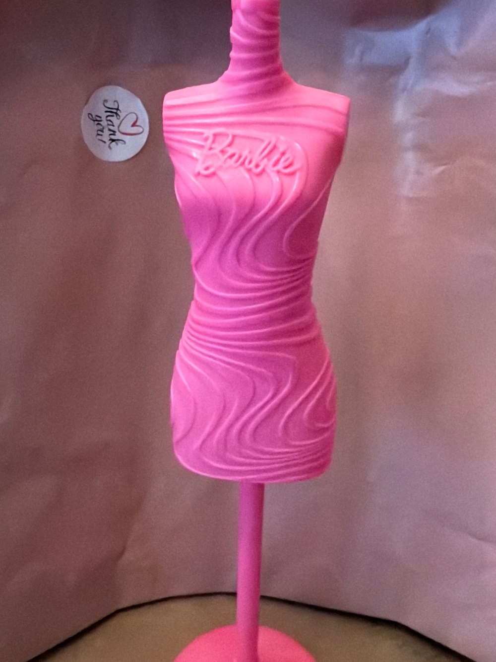 Barbie Hot Pink Swirl Dress mannequin Form  Stand